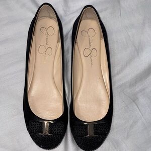 Jessica Simpson Black Embellished Flats